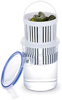 KWQBHW Pickle Jar with Strainer Insert, Multifunctional Deli Food Storage Container, Transparent Leakproof Pickle Container, Pickle Holder Keeper Lifter