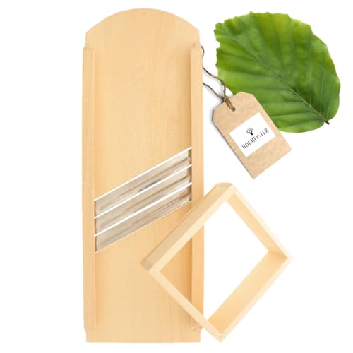 HOFMEISTER® Krauthobel 65 cm Holz - sicheres Schneiden von Krautköpfen & Gemüse dank beweglichem Schlitten, Gemüsehobel für Sauerkraut, Rotkraut...