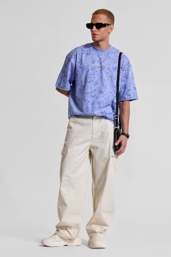 Image of SNITCH Button Closure Cotton Blend Light Weight Machine Wash Full Length Loose Fit Cargo Pants
