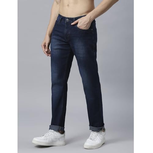 Image of Blue Jeans for Men Regular Fit - Cotton Jeans Pant for Men, Regular Denim Jeans for Boys - Light Fade Jeans for Men