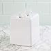 mDesign Modern Square Plastic Paper Facial Tissue Box Cover Holder for Bathroom Vanity Countertops, Bedroom Dressers, Night Stands, Desks and Tables - 2 Pack - White