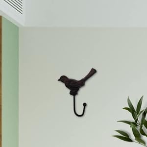 Comfy hour antique and vintage animal collection cast iron sparrow bird single key coat hook clothes rack wall hanger heavy duty recycled gift idea  urban country home decor