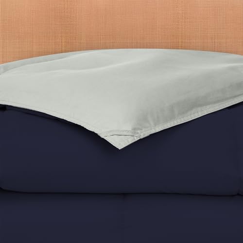 Image of Modern Threads Down Alternative Reversible Comforter Navy /Silver King