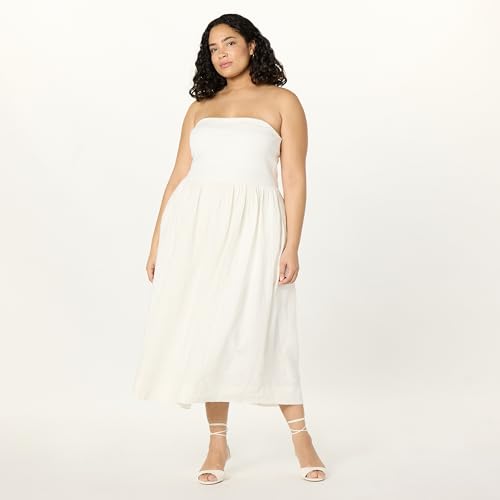 Image of The Drop Womens Hellen Strapless Mixed Media Maxi Dress