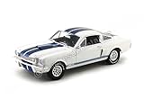 1966 Shelby Mustang GT 350 White with Blue Stripes 1/18 by Shelby Collectibles SC160