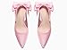 Coutgo Womens Slingback High Heels with Bow Closed Pointed Toe Wedding Bride Dress Shoes Satin Pumps, Pink, Size 8