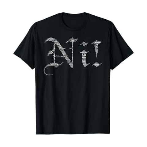 Knights Who Say Ni! Typography Holy Grail Knights of Ni! T-Shirt Cover