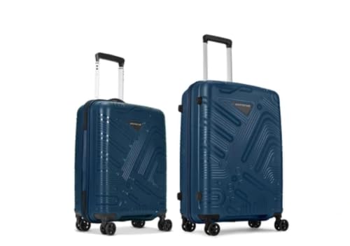 Image of Aristocrat Transit Hard Sided Polypropylene Luggage Set of 2 (56 cm Cabin + 67 cm Medium), 8 Wheels, Combination Lock, Lightweight, 3 Years International Warranty (Navy Blue, Set of 2 (56+67))