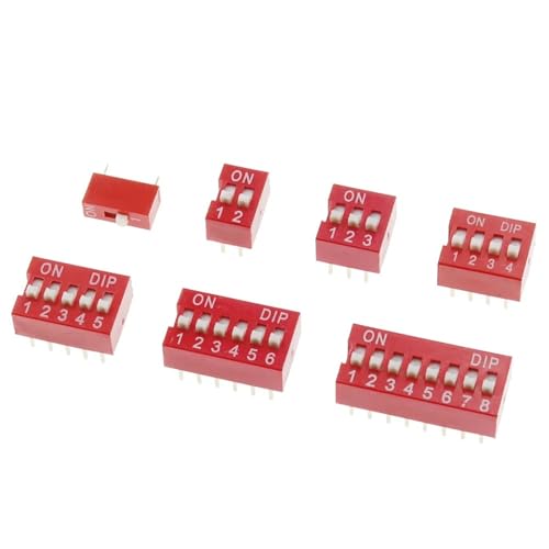 Interrupteur à bascule rouge et kit mixte DIP switch pour prototypage - 5