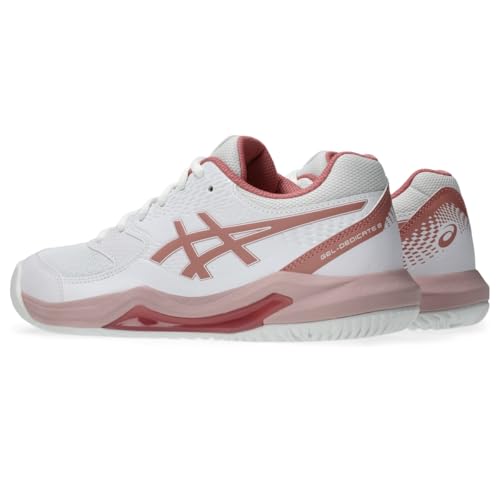 ASICS ASICS Women's Gel-Dedicate 8 Tennis Shoes, 9, White/Rose Rouge