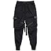 Ambcol Mens Joggers Pants Long Multi-Pockets Fashion Casual Active Outdoor Jogging Pant with Drawstring Black-11 Medium