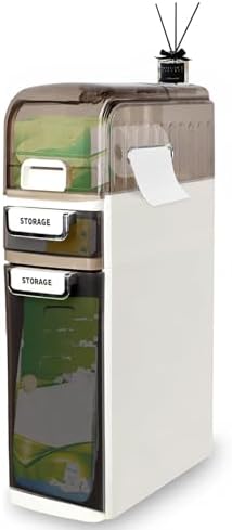 PULNDA 3-Tiers Slim Narrow Bathroom Storage Cabinet with Drawers,...