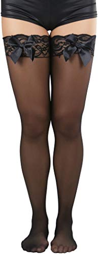 Image of ToBeInStyle Women's Back Satin Bow Thigh Hi