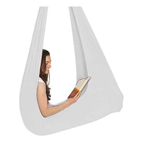 Adult Swing Indoor Sensory Swing Hammock for Children with Special Needs Cuddle Hammock Snuggle Swing Ideal for Autism, ADHD, Aspergers (Color : White, Size : 150×280CM/59×110in) Cover