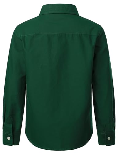 VATPAVE Boys Dress Shirts Long Sleeve Button Down Shirts Formal Uniform Solid Oxford Shirt2