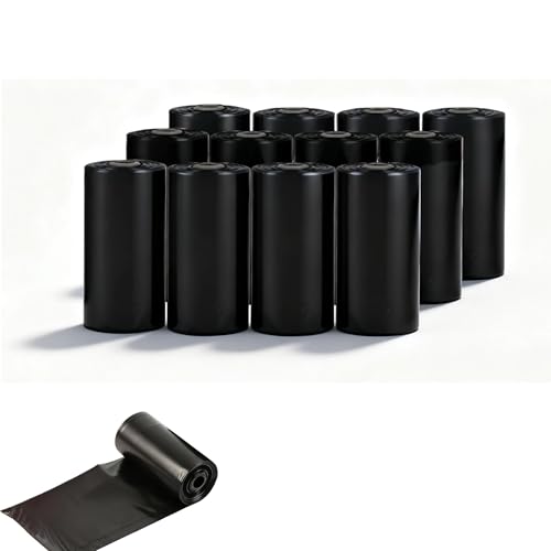 Image of Black Dog Waste Bags Rolls(180 Count) | Extra Thick and Leak-Proof Poop Bags for Dogs&Cats,12 Rolls
