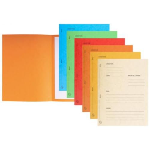 Lot de 5 Paquet de 25 dossiers de plaidoirie Pour/Contre, en carte 265 g/m², coloris assortis