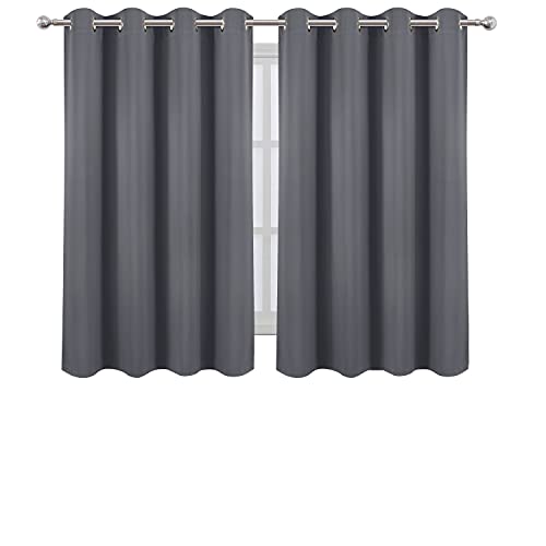 Image of LEMOMO Grey Thermal Blackout Curtains /52 x 54 Inch /Set of 2 Panels Room Darkening Curtains for Bedroom