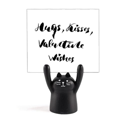 Support mémo chat noir Hugs Kisses porte-photo de bureau