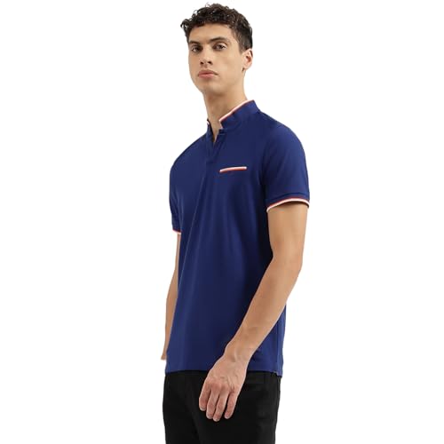 Image of United Colors of Benetton Men Cotton Blend Solid Regular Fit Polo Shirt