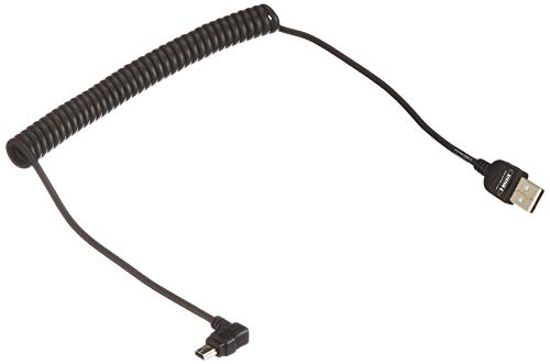 SYSTEM-S Spiralkabel Micro USB 2.0 – Dehnbar 50-135 Cm, 90° Winkelstecker