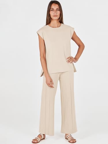 ANRABESS Women 2 Piece Lounge Sets Summer Casual Knit Sweater Vest Pant Set Beach Vacation Clothes 2026 Airport Outfits