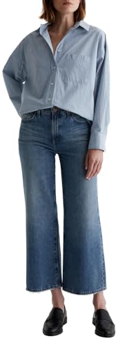 AG Women's Saige Mid Rise Wide Leg Jean