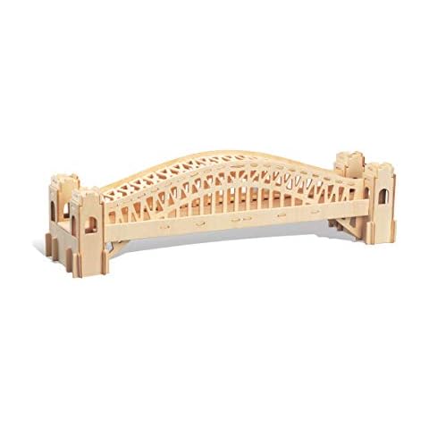 Puzzled Sydney Bridge 3D Wooden Puzzle Model Kit - Fun and Education Wooden Building Kits for Kids, DIY Wooden Puzzle Toy Bridge Model Construction Kit, Cool Architecture Gifts for Kids - 55 Pieces Cover