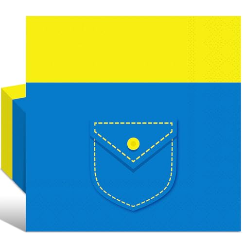 Affrolling 50 Pcs Yellow Cartoon Party Napkins 6. 5