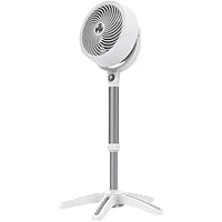 Vornado 683DC Energy Smart Medium Pedestal Air Circulator – White – DC-Motor High-Efficiency Vortex Fan with Variable Speed Dial & Adjustable Height (81.5-96 cm) for Whole-Room Comfort
