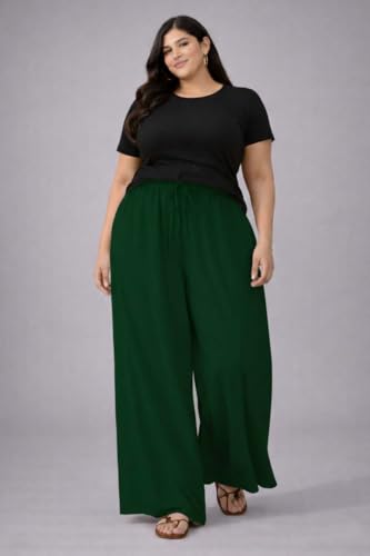 Image of KOTTY Women's Plus Size Wide Leg Pants with Elastic Waist Relaxed Fit Comfortable Casual Travel Wear Style