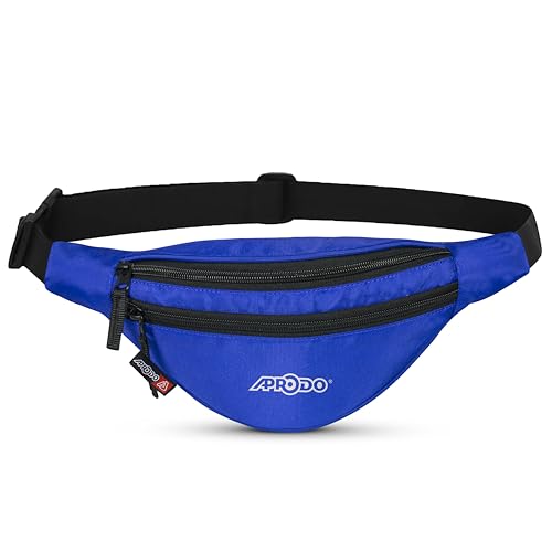 Image of Aprodo Chest & Waist Bag for Men and Women, Hands-Free Fanny Pack Bumbag with 3 Zippered Pockets, Easy Carry Phone Wallet & Cards Beltbag for Sports, Travel, Jogging, Cycling and Workout (Royl Blue)