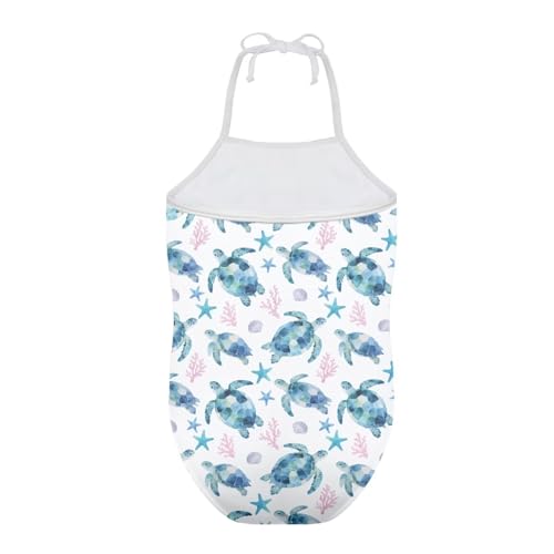 Image of Girls One Piece Swimsuit Beach Bathing Suit Toddler Floral Halter Straps Swimwear for 1-10 Years