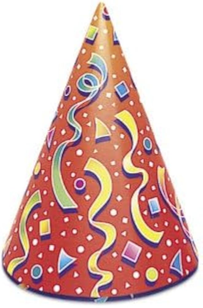 Amazon.com: Kaleidoscope Multicolor Paper Party Hats (Pack Of 6