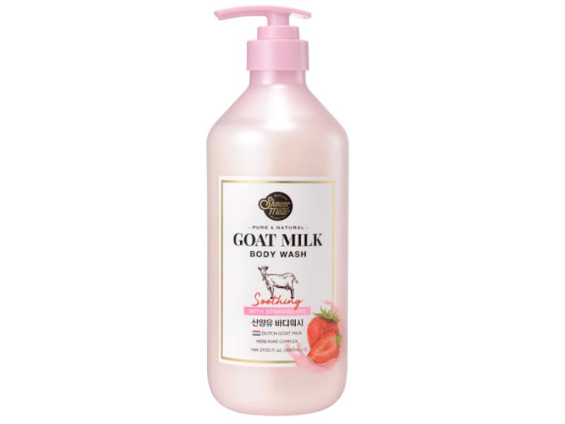 Premium Goat Milk Body Wash with strawberry For Smooth Skin, Moisturizing PH Balancing Body Cleanser with Herb Pure Complex, 27 Fl Oz