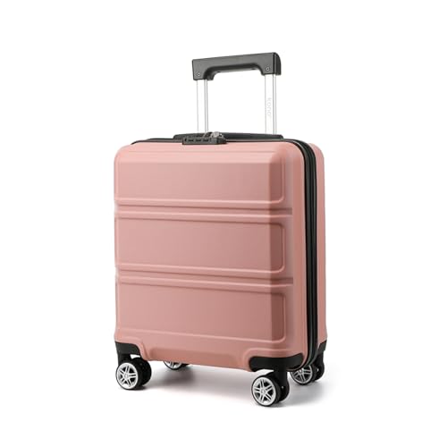 KONO Kleiner Koffer Handgepäck Hartschalenkoffer für Easyjet Handgepäck 45x36x20 cm, Leicht Reisekoffer mit 4 Rollen und TSA Schloss (Rosegold)