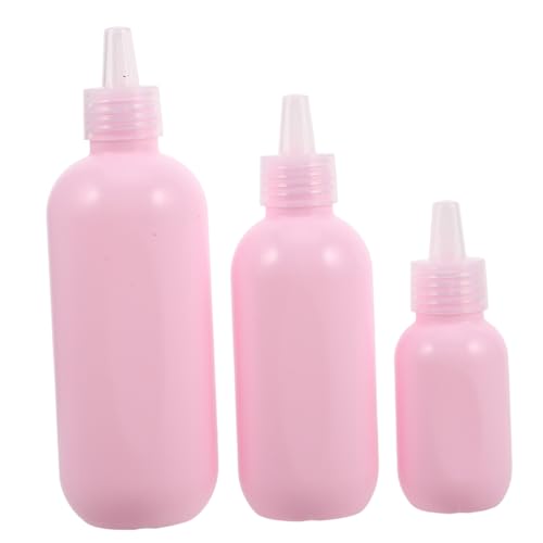 Vaguelly 3 Piezas Embotellado Travel Squeeze Bottle Botella De Aplicador Exprimir Botellas Contenedor De Viaje De Medicina Líquida Tubo Vacío Con Tapa Abatible Rosa El Plastico