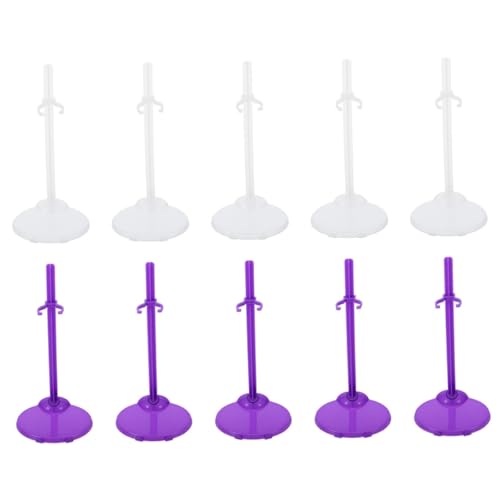 Toddmomy 30Pcs Doll Display Rack with Clip Sturdy Support Bracket for Dolls Transparent Holders Doll Accessory for Organization