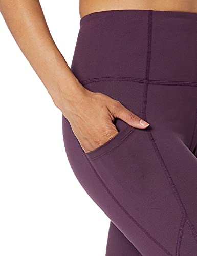 Core 10 Women's All Day Comfort High-Waist Side-Pocket 7/8 Crop Yoga Legging, Eggplant, 2X #TOP2