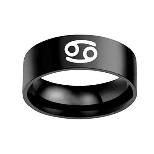 Image of Unisex 12 Zodiac Sign Statement Ring | Stainless Steel, Constellation Hip Hop, Horoscope Astrology Jewelry, Birthday Gift