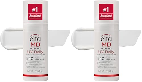 Image of EltaMD UV Daily SPF 40 Face Sunscreen Moisturizer with Zinc Oxide, Daily Face Moisturizer with SPF, Sunscreen, For Dry Skin 1.7 oz Pump (Pack of 2)