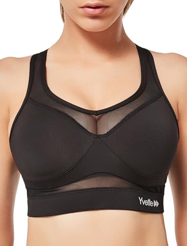 Yvette Sport BH Starker Halt Mesh Ringerrücken Große Brüste Ohne Bügel Gepolstert...