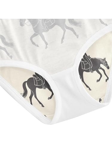 ZZKKO Classic Equestrian Attire Girls Underwear Toddler Panties for Girls Comfort Brief Size 2-8T 5