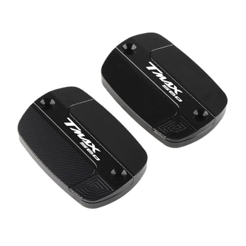 オートバイCNCフロントブレーキフルードリザーバーキャップシリンダーオイルカップカバーTMAX-560 Techmax TMAX560 TAMX 560 Tmax 2020-2024と互換性あり(A Black)