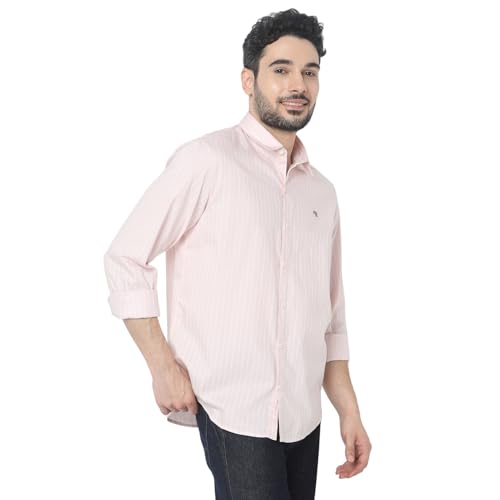 Image of Spykar Men's Relaxed Fit N /A Half Sleeve Striped Casual Shirts