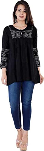 Image of Kartik Fashion Women Rayon Embroidered Regular Top