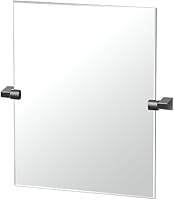 Vista 8 de Gatco 5679SM - Espejo rectangular sin marco, 24 pulgadas, latón cepillado negro mate combinado