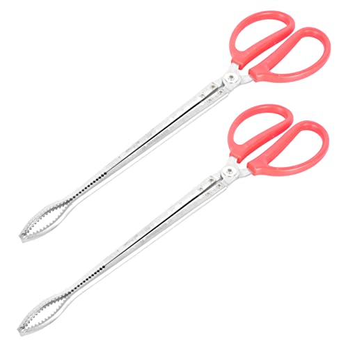 Beavorty 2pcs Trash Picking Pliers Heavy Duty Stainless Steel Grabbers for Easy Pickup