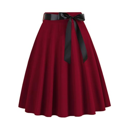Jupe trapèze à taille tendance et tissu uni de style décontracté