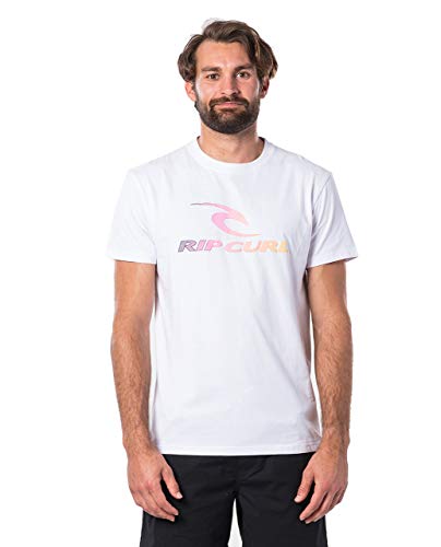Rip Curl The Surfing Company Herren,T-Shirt,Short Sleeve Tee,Kurze Ärmel,Rundausschnitt,Logo,Optical White,2XL